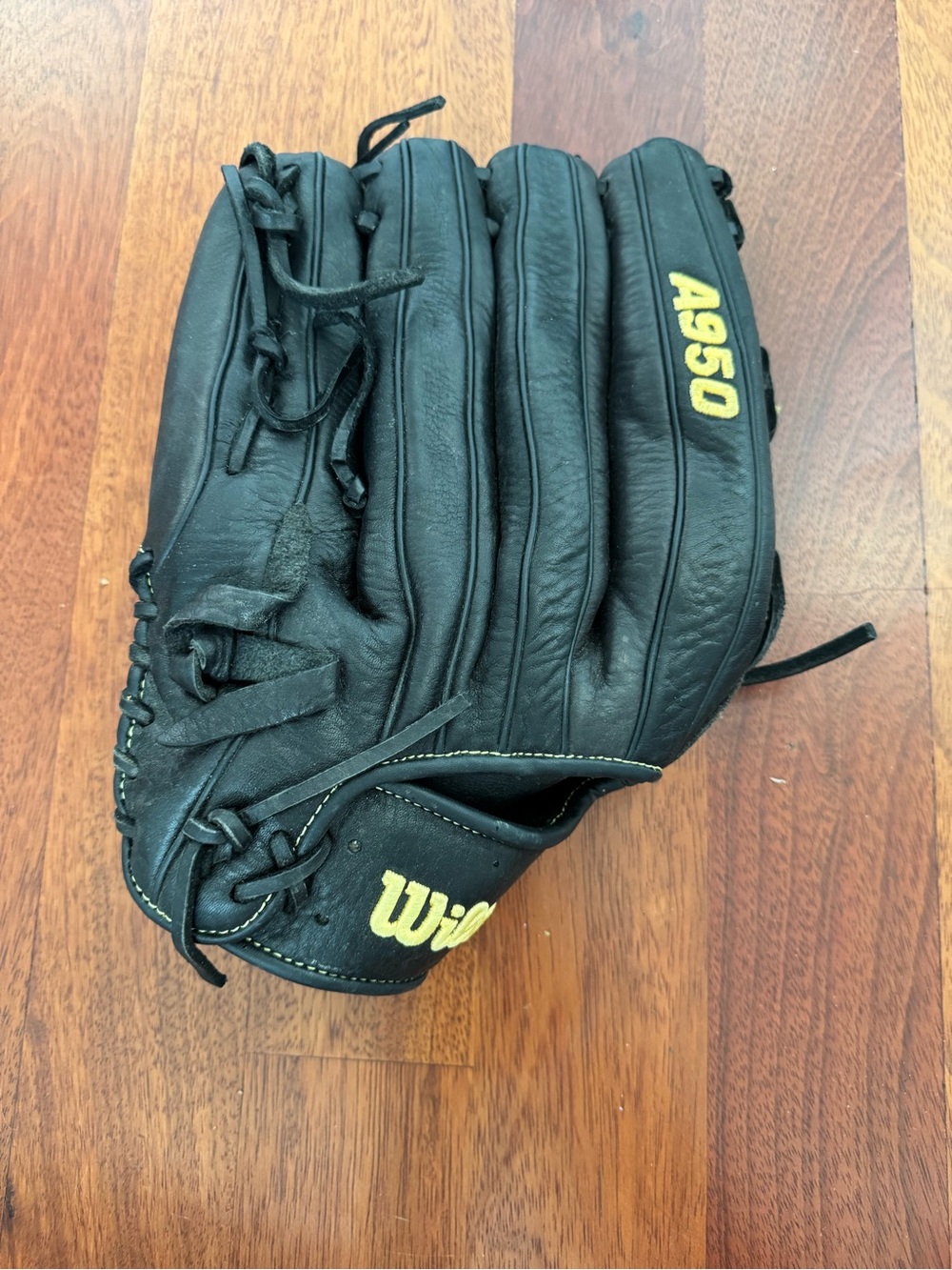 Wilson A950 Series 14” Black Baseball Glove with Yellow Accents